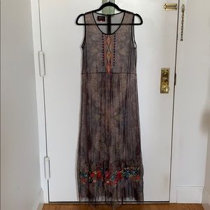 Short sleeve sheer maxi dress